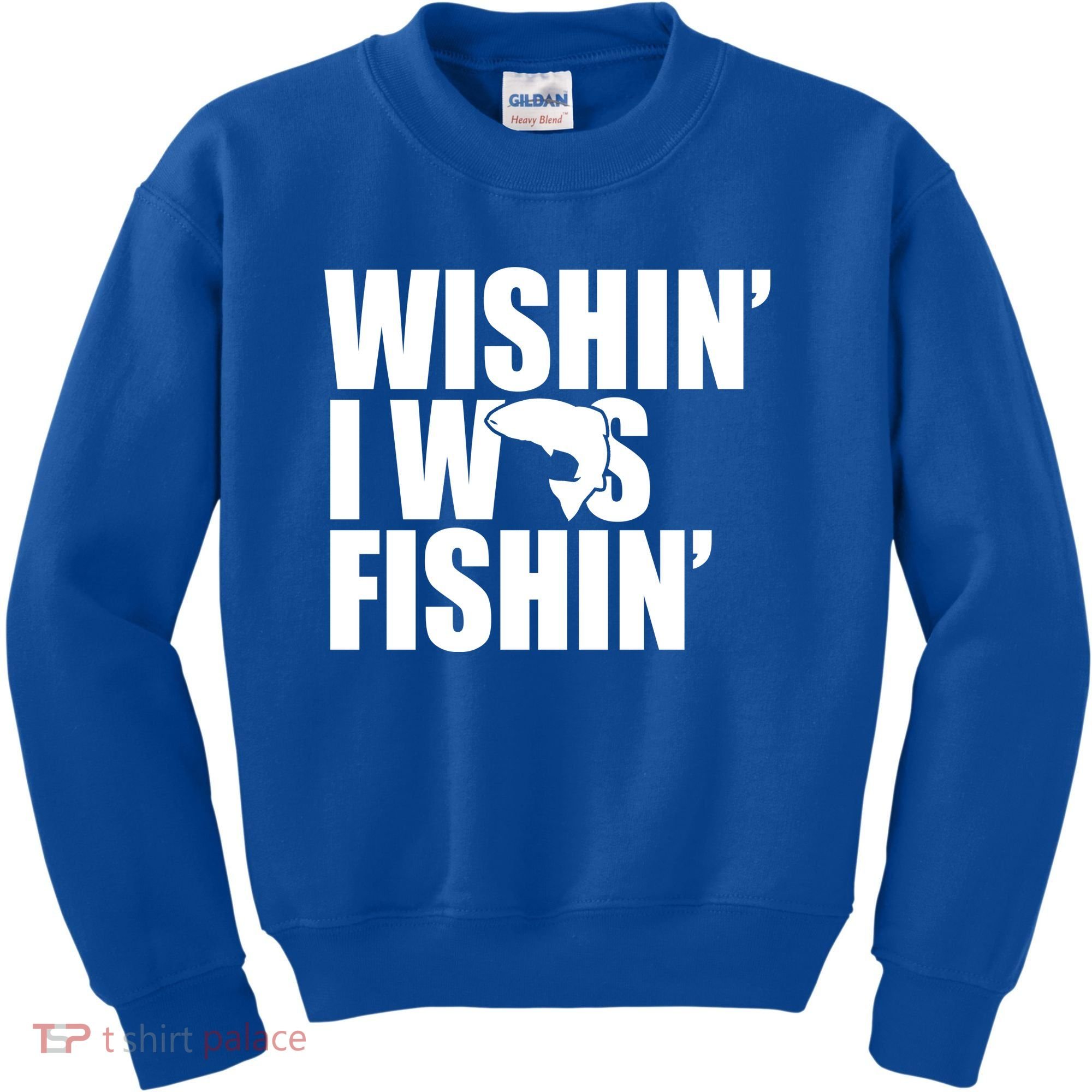 Wishin I Was Fishin Kids Sweatshirt