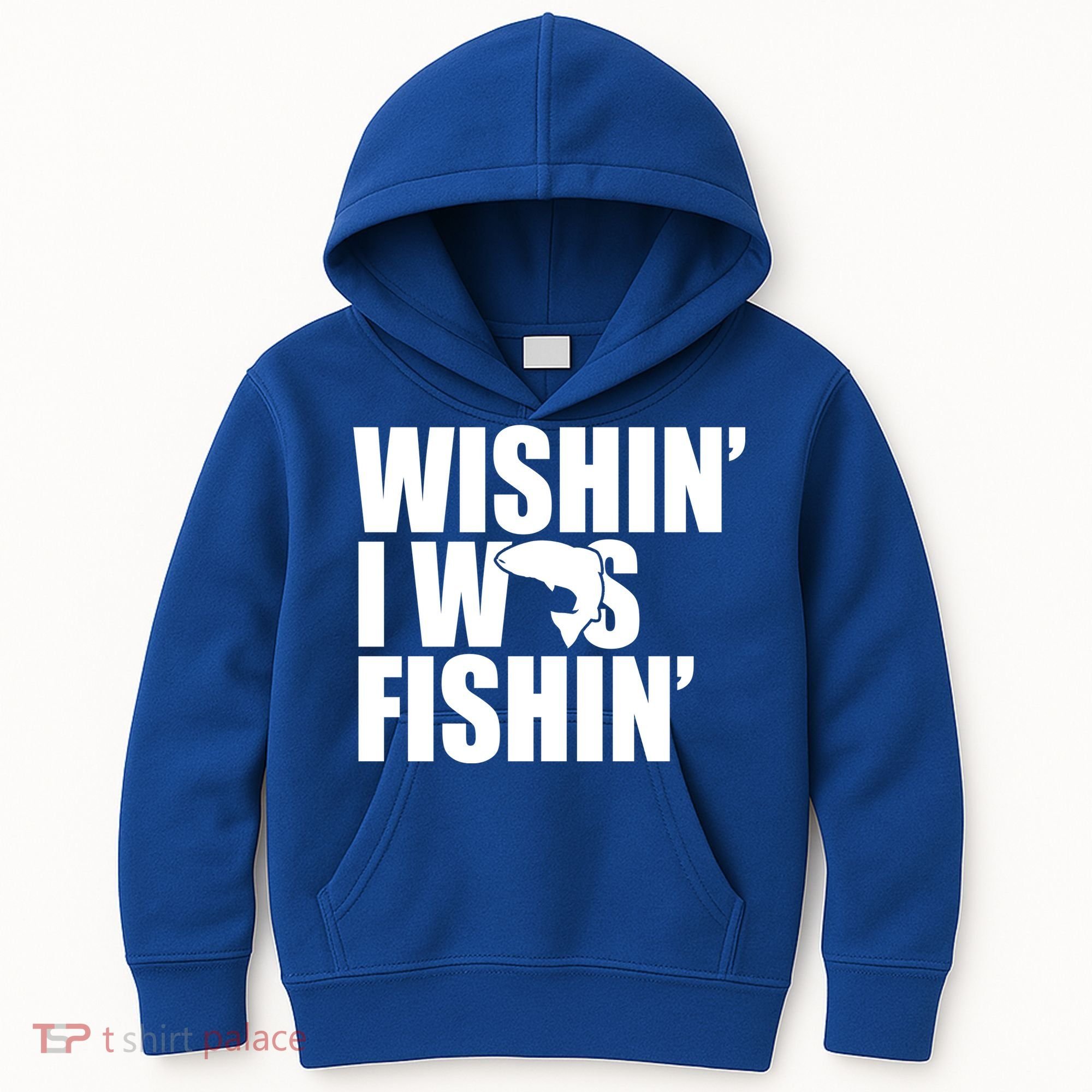 Wishin I Was Fishin Kids Hoodie