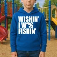 Wishin I Was Fishin Kids Hoodie thumb 2