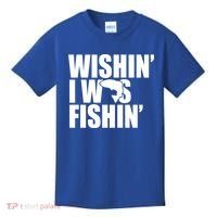 Wishin I Was Fishin Kids T-Shirt thumb 0