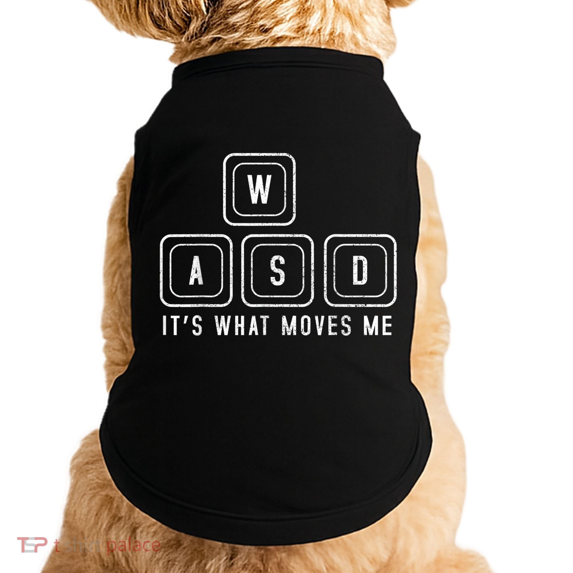 WASD It's What Moves Me Funny PC Gamer Computer Nerd Doggie Tank
