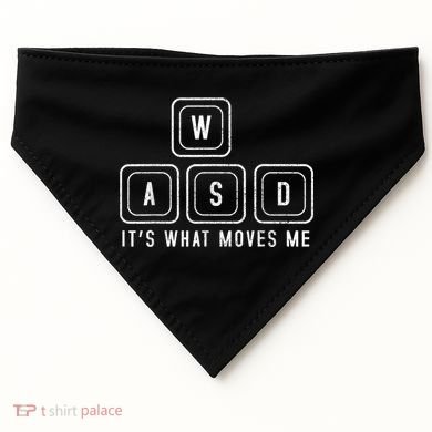 WASD It's What Moves Me Funny PC Gamer Computer Nerd USA-Made Doggie Bandana