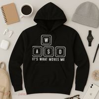 WASD It's What Moves Me Funny PC Gamer Computer Nerd Hoodie thumb 3