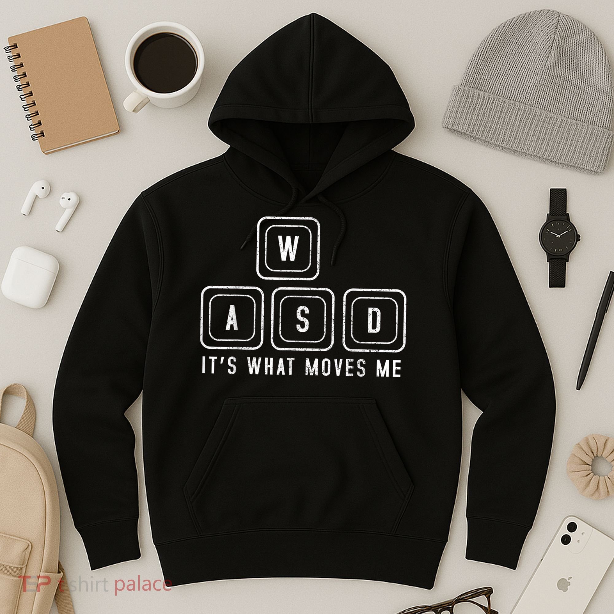 WASD It's What Moves Me Funny PC Gamer Computer Nerd Hoodie