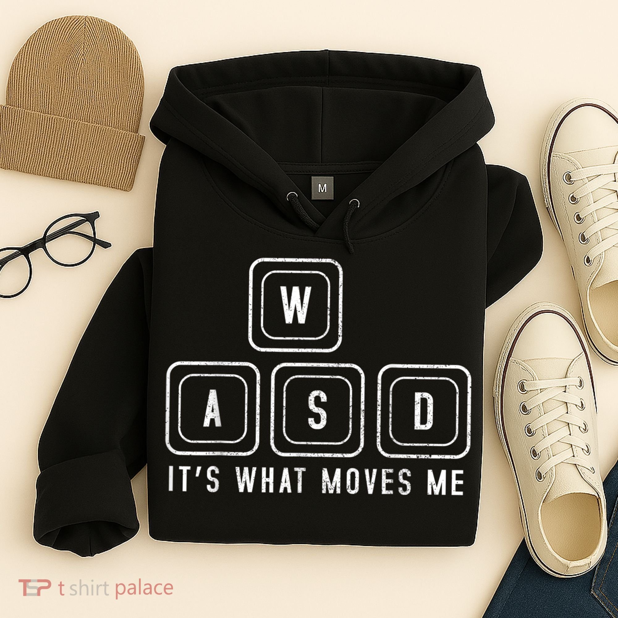 WASD It's What Moves Me Funny PC Gamer Computer Nerd Hoodie