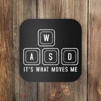 WASD It's What Moves Me Funny PC Gamer Computer Nerd Coaster thumb 0