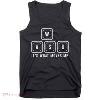 WASD It's What Moves Me Funny PC Gamer Computer Nerd Tank Top thumb 0