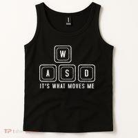 WASD It's What Moves Me Funny PC Gamer Computer Nerd Tank Top thumb 2
