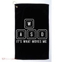 WASD It's What Moves Me Funny PC Gamer Computer Nerd Golf Towel thumb 0