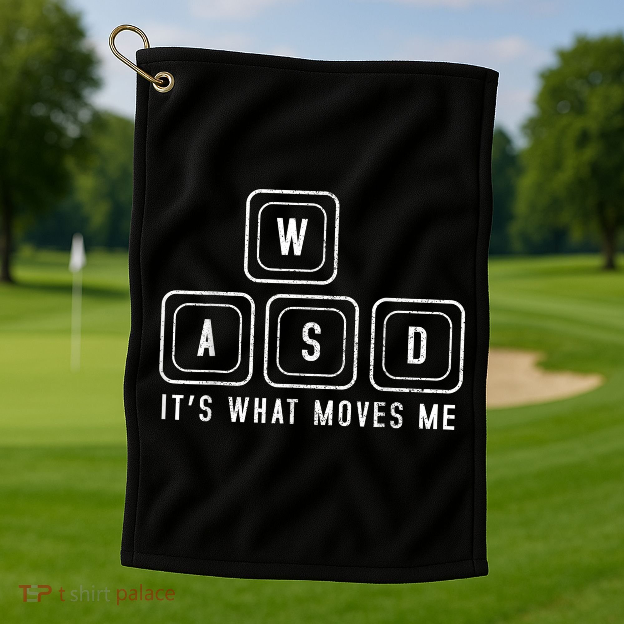 WASD It's What Moves Me Funny PC Gamer Computer Nerd Golf Towel