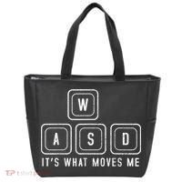 WASD It's What Moves Me Funny PC Gamer Computer Nerd Tote Bag thumb 0