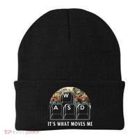 Wasd ItS What Moves Me Funny Pc Gamer Computer Nerd Gift Beanie thumb 0