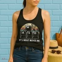 Wasd ItS What Moves Me Funny Pc Gamer Computer Nerd Gift Women's Tank Top thumb 2