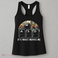 Wasd ItS What Moves Me Funny Pc Gamer Computer Nerd Gift Women's Tank Top thumb 3