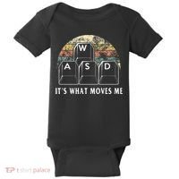 Wasd ItS What Moves Me Funny Pc Gamer Computer Nerd Gift Baby Bodysuit thumb 0