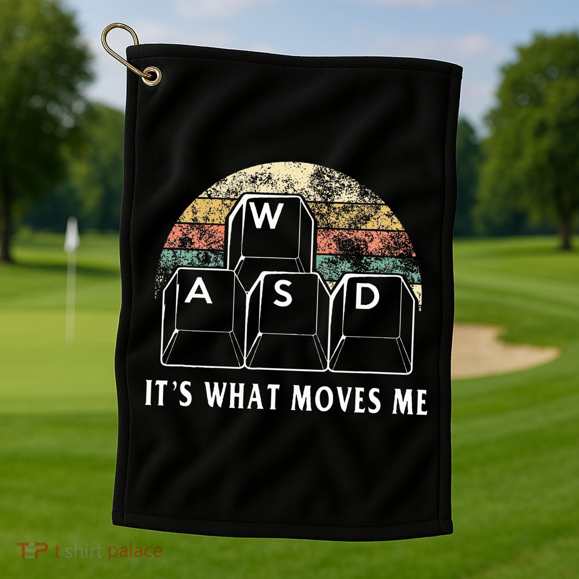 Wasd ItS What Moves Me Funny Pc Gamer Computer Nerd Gift Golf Towel