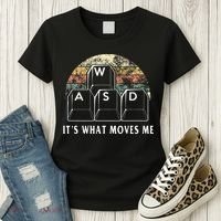 Wasd ItS What Moves Me Funny Pc Gamer Computer Nerd Gift Women's T-Shirt thumb 3