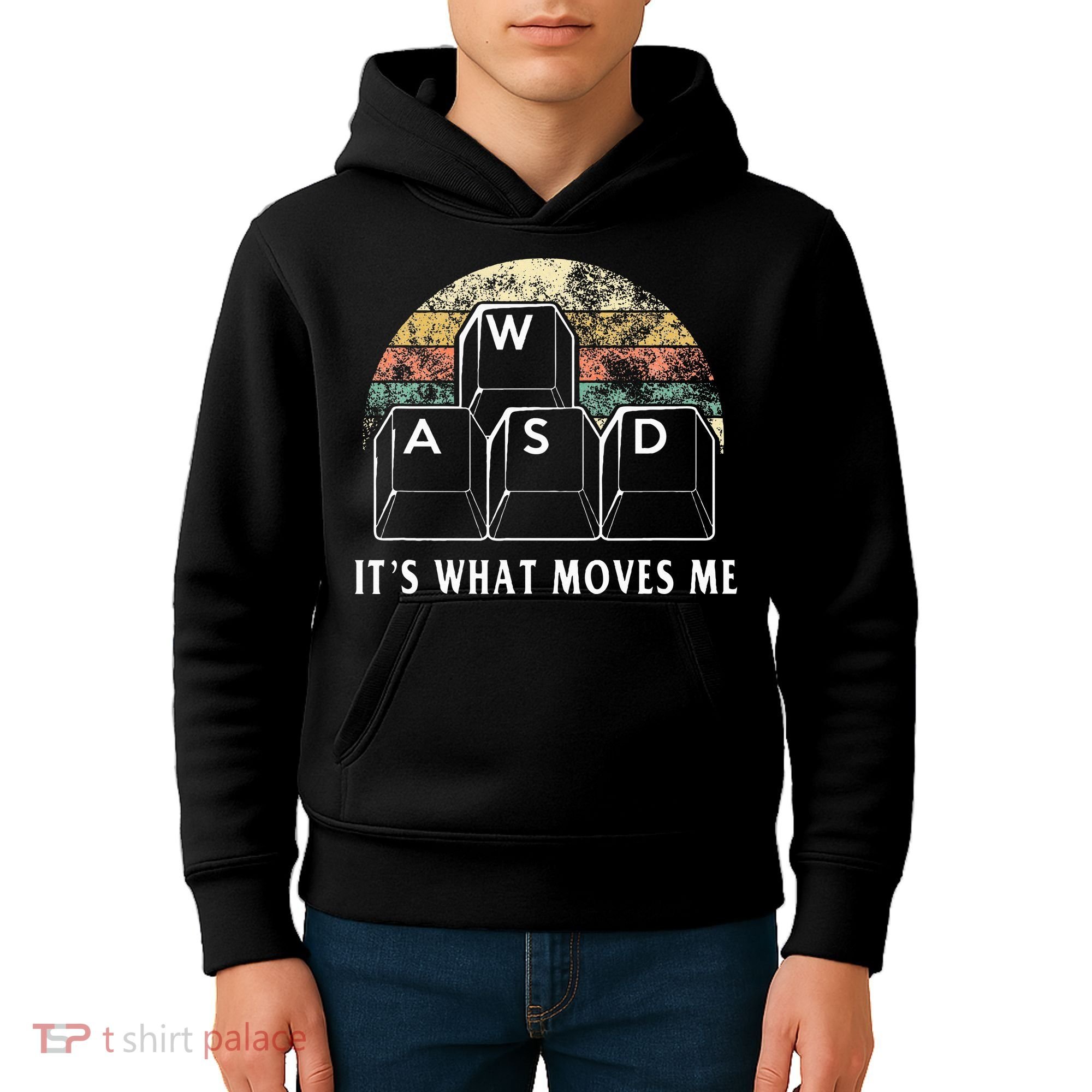 Wasd ItS What Moves Me Funny Pc Gamer Computer Nerd Gift Kids Hoodie
