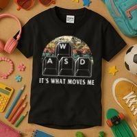 Wasd ItS What Moves Me Funny Pc Gamer Computer Nerd Gift Kids T-Shirt thumb 3