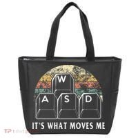 Wasd ItS What Moves Me Funny Pc Gamer Computer Nerd Gift Tote Bag thumb 0