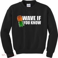 Wave If You Know. Upside Down Pineapple Kids Sweatshirt thumb 0