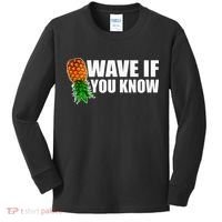 Wave If You Know. Upside Down Pineapple Kids Long Sleeve Shirt thumb 0