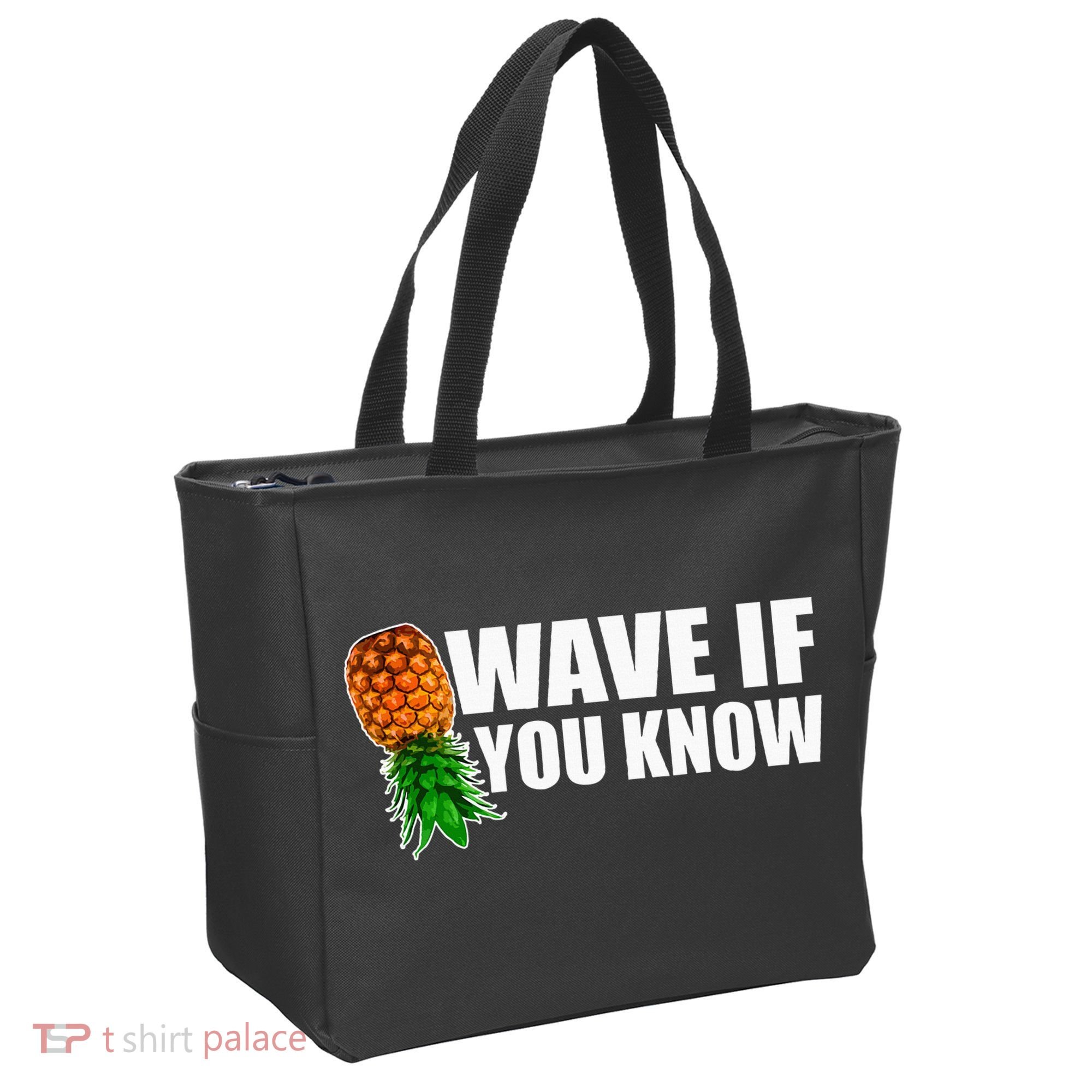 Wave If You Know. Upside Down Pineapple Tote Bag