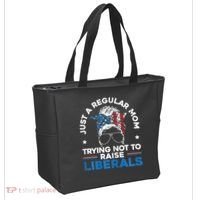 Womens Just A Regular Mom Trying Not To Raise Liberals For A Mom Tote Bag thumb 2