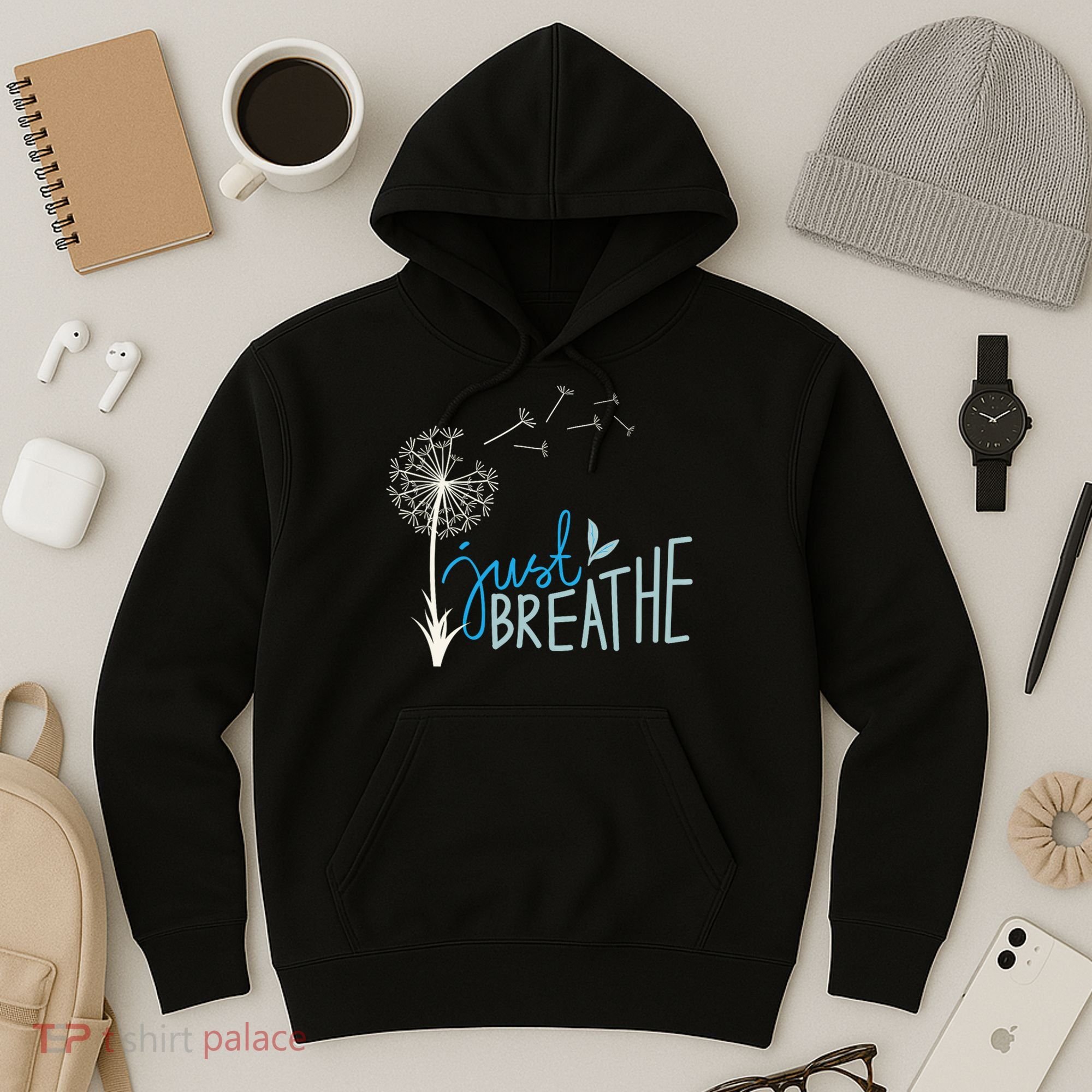 Women’S Just Breathe Relax Let Go Calm Hoodie