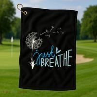 Women’S Just Breathe Relax Let Go Calm Golf Towel thumb 1