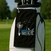 Women’S Just Breathe Relax Let Go Calm Golf Towel thumb 2