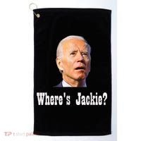 Where's Jackie? Funny AntiBiden Golf Towel thumb 0