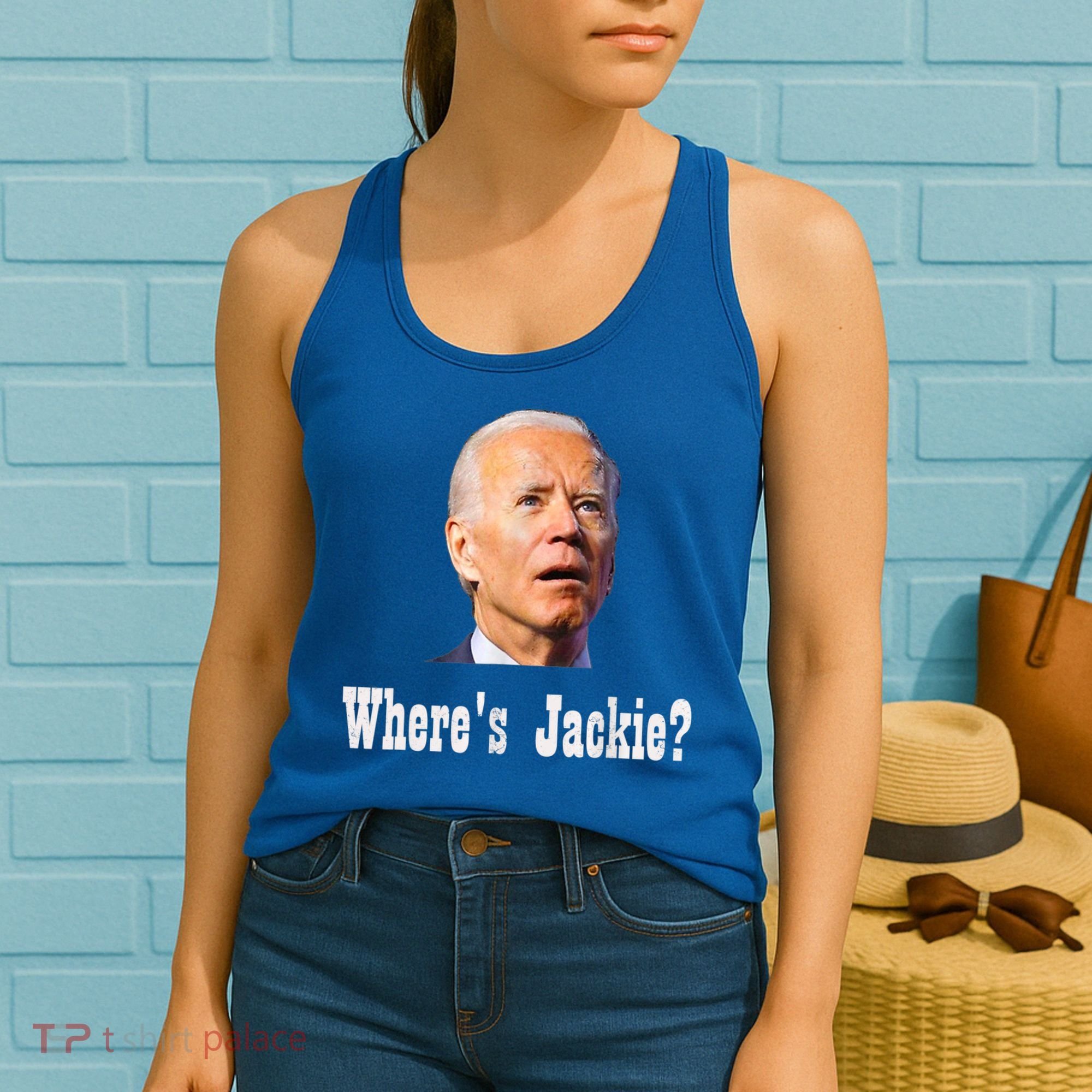 Where's Jackie? Funny AntiBiden Women's Tank Top