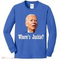 Where's Jackie? Funny AntiBiden Kids Long Sleeve Shirt thumb 0