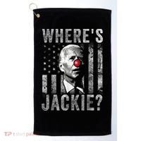 Where's Jackie Funny AntiBiden Golf Towel thumb 0