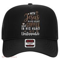With Jesus In His Heart And Coffee In His Hand He Is Unstoppable Hat thumb 0