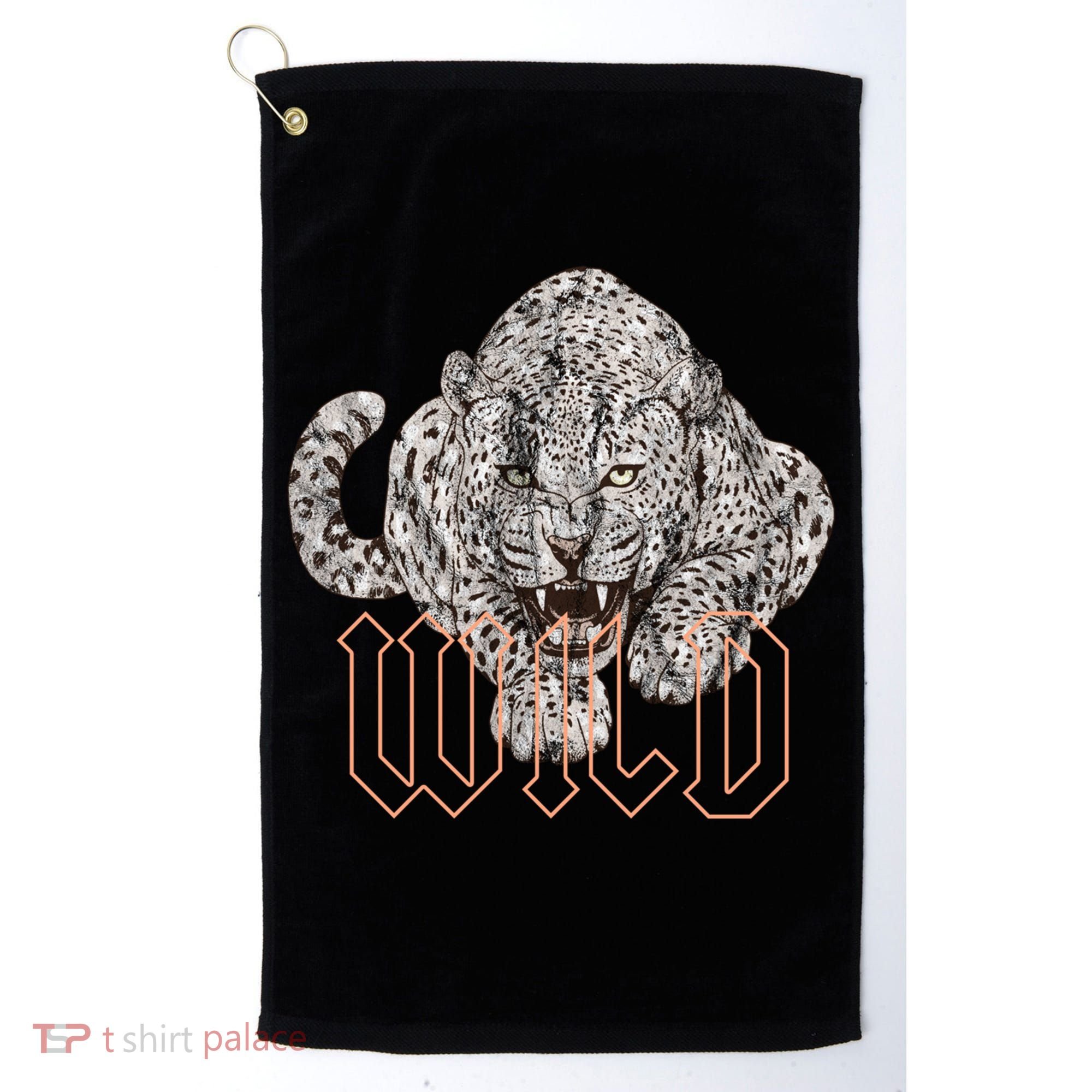 Wild Jaguar Leopard Cheetah Print Graphic Gift Golf Towel