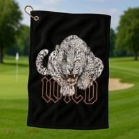 Wild Jaguar Leopard Cheetah Print Graphic Gift Golf Towel thumb 1