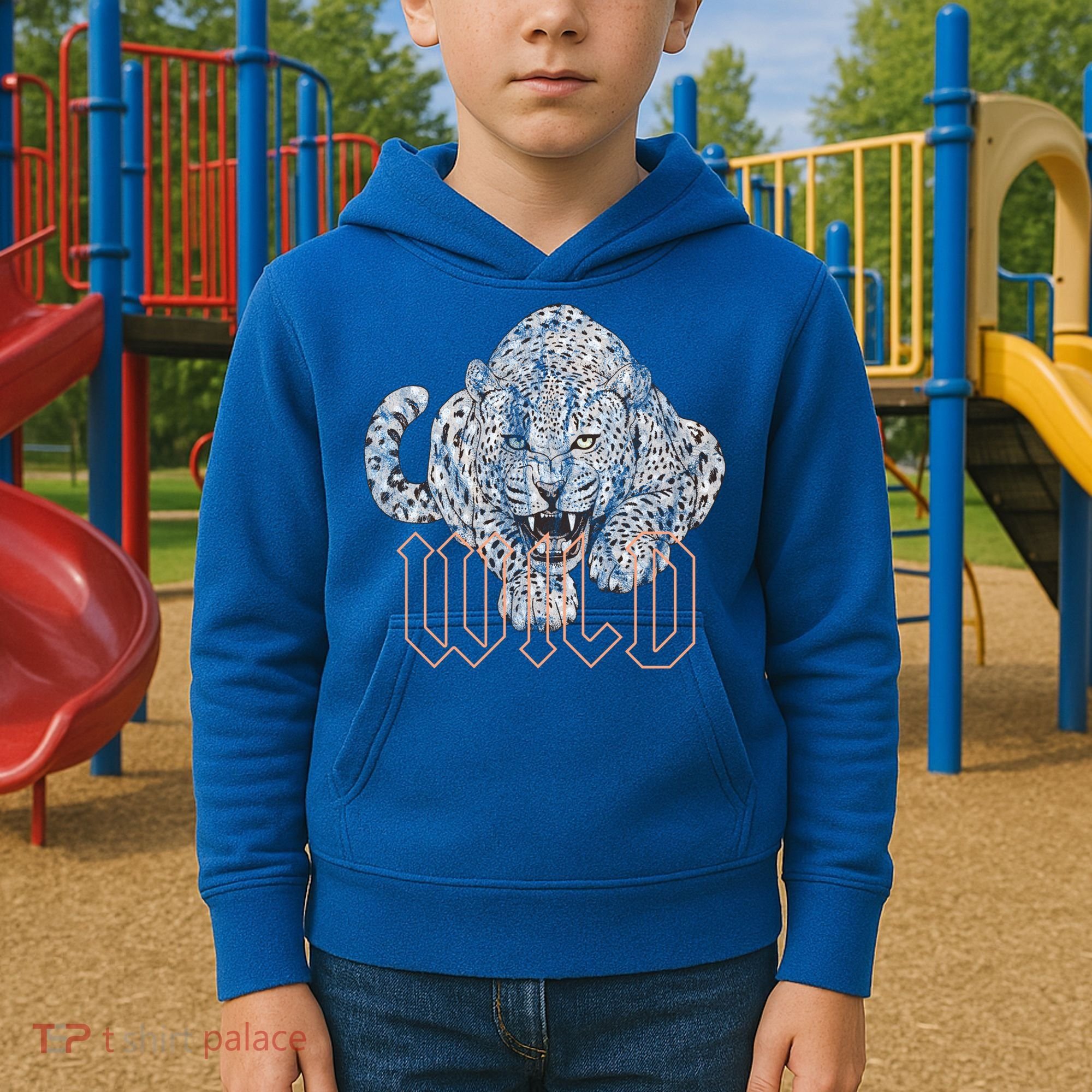 Wild Jaguar Leopard Cheetah Print Graphic Gift Kids Hoodie
