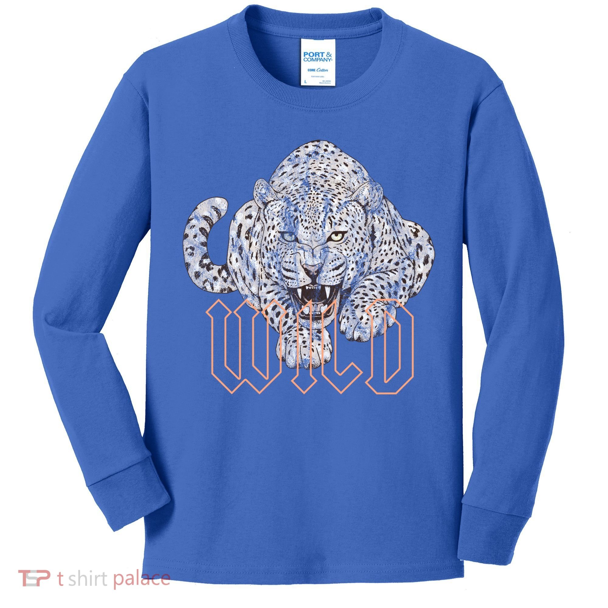 Wild Jaguar Leopard Cheetah Print Graphic Gift Kids Long Sleeve Shirt
