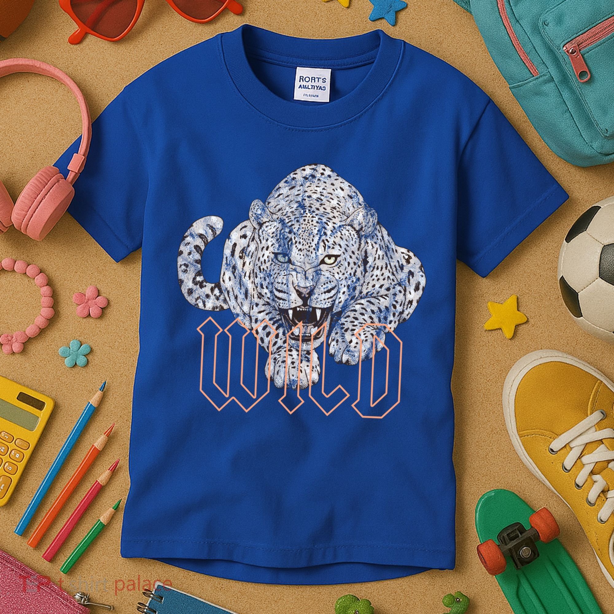 Wild Jaguar Leopard Cheetah Print Graphic Gift Kids T-Shirt