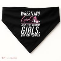 Wrestling Just Like Normal But Way Tougher Gift USA-Made Doggie Bandana thumb 0