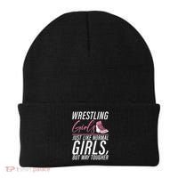 Wrestling Just Like Normal But Way Tougher Gift Beanie thumb 0