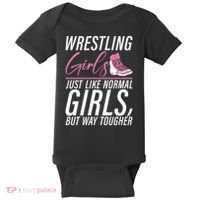 Wrestling Just Like Normal But Way Tougher Gift Baby Bodysuit thumb 0