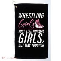 Wrestling Just Like Normal But Way Tougher Gift Golf Towel thumb 0