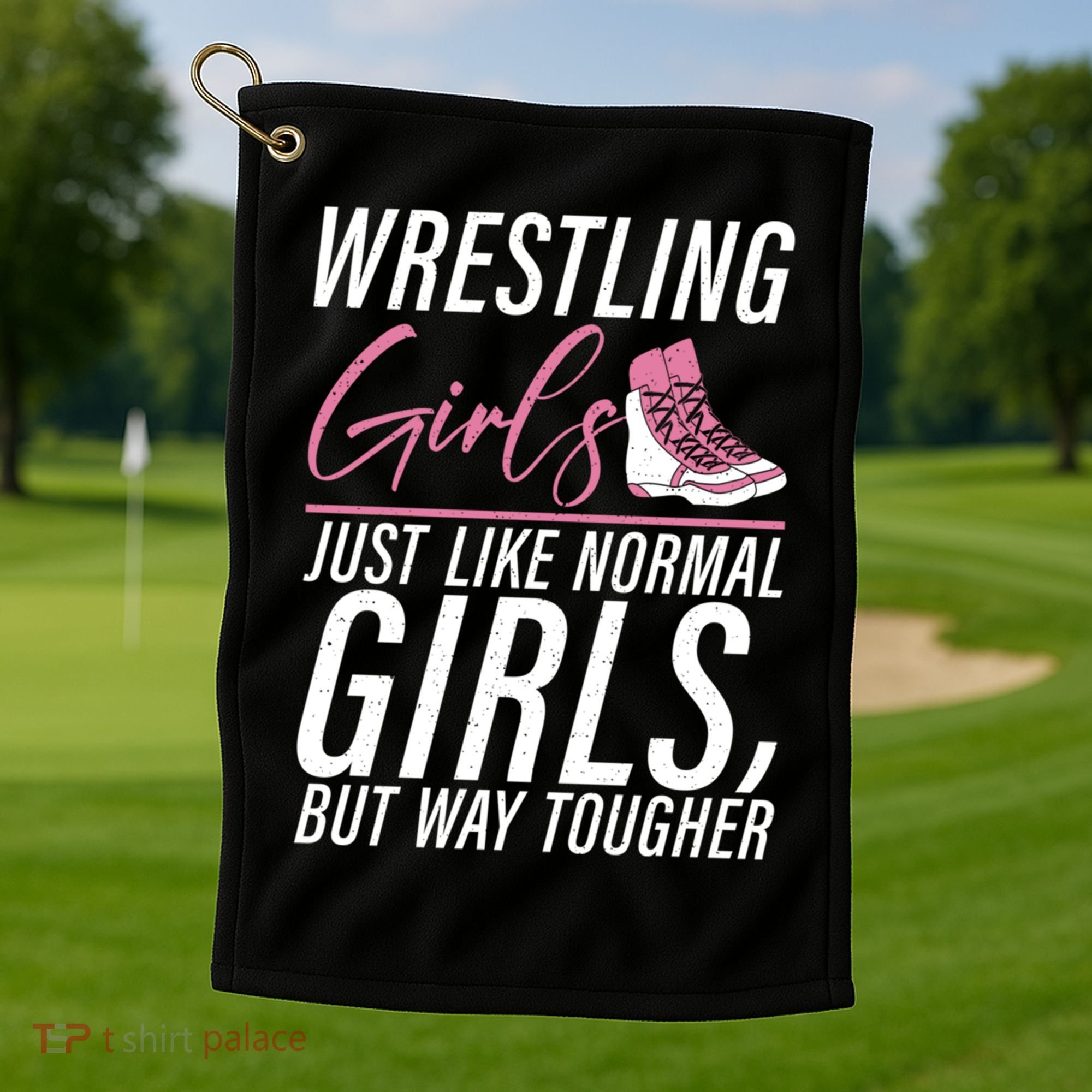 Wrestling Just Like Normal But Way Tougher Gift Golf Towel