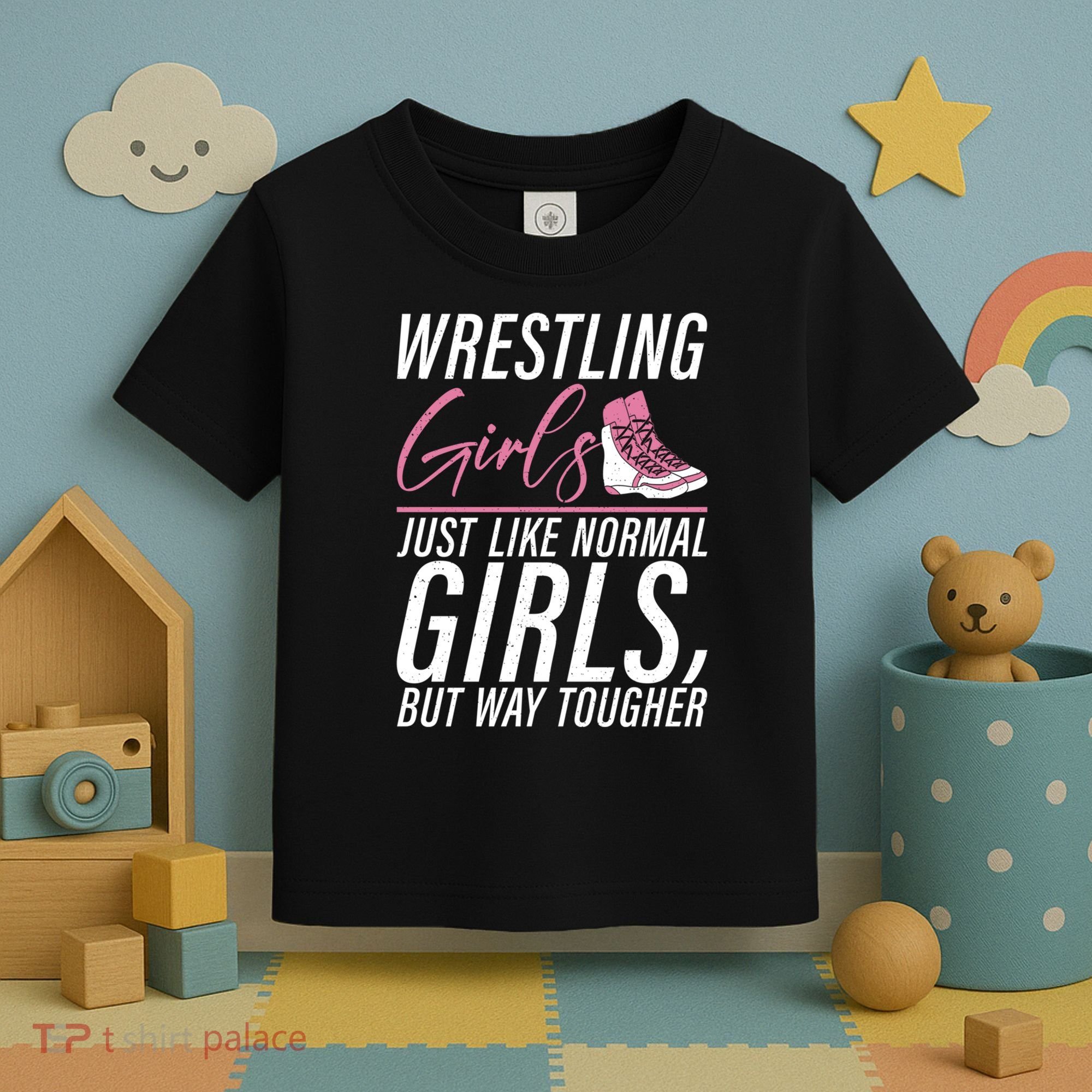 Wrestling Just Like Normal But Way Tougher Gift Toddler T-Shirt