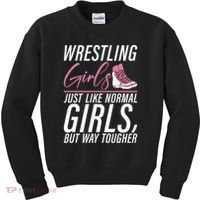 Wrestling Just Like Normal But Way Tougher Gift Kids Sweatshirt thumb 0