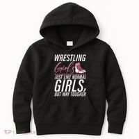 Wrestling Just Like Normal But Way Tougher Gift Kids Hoodie thumb 0