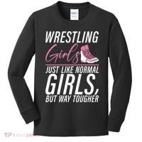 Wrestling Just Like Normal But Way Tougher Gift Kids Long Sleeve Shirt thumb 0